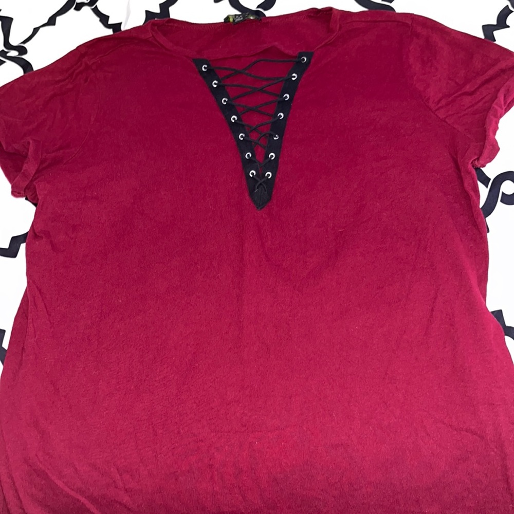 Forever 21+ Red Short Sleeve Midi Dress